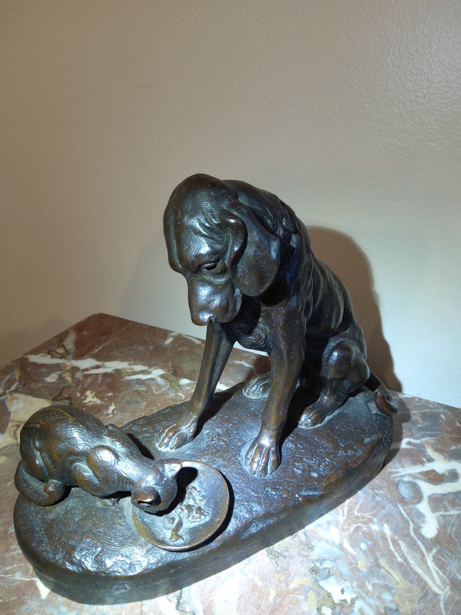 Bronze Dog And Cat By De Gericke-photo-3